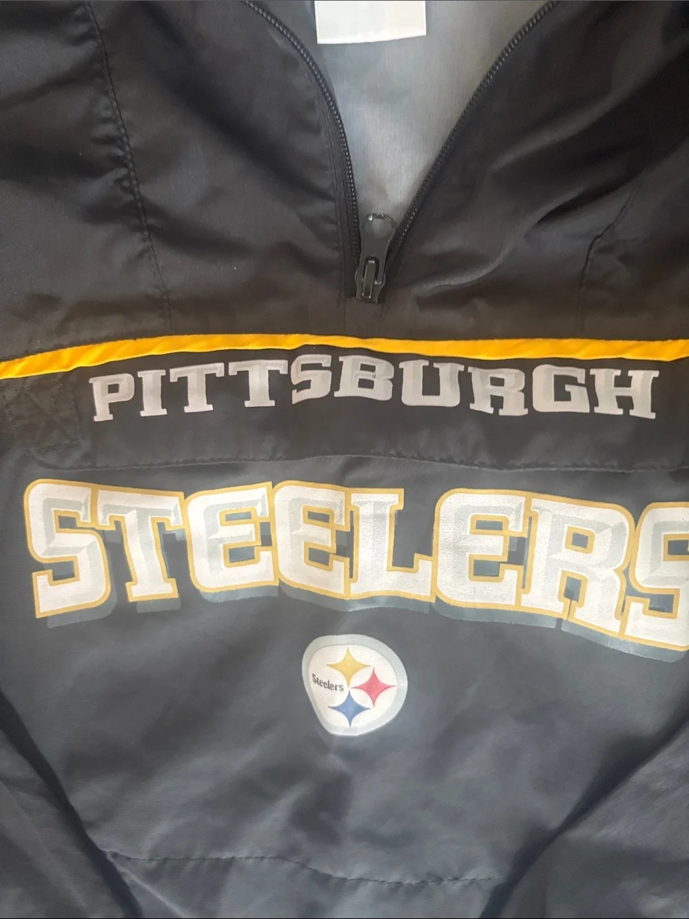 NFL Vintage Pittsburgh Steelers Black & Yellow Hooded Rain Pullover